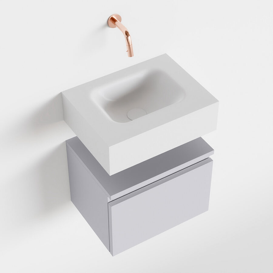 MONDIAZ ANDOR 40cm toiletmeubel cale. LEX 40cm wastafel talc positie midden. Zonder kraangat - Afbeelding 4