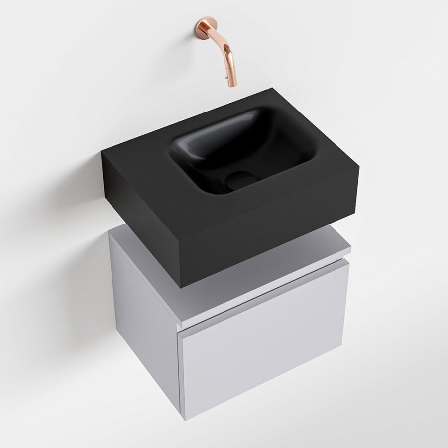 MONDIAZ ANDOR 40cm toiletmeubel cale. LEX 40cm wastafel urban positie rechts. Zonder kraangat - Afbeelding 4