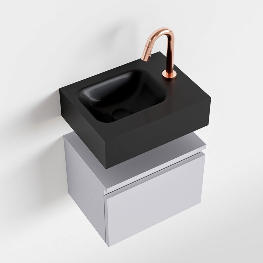 MONDIAZ ANDOR 40cm toiletmeubel cale. LEX 40cm wastafel urban positie links. Met 1 kraangat - Afbeelding 4