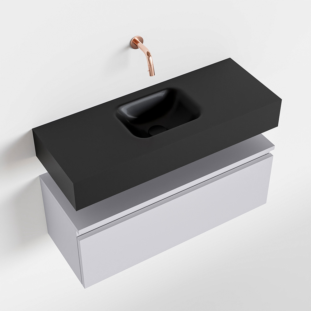 MONDIAZ ANDOR 80cm toiletmeubel cale. LEX 80cm wastafel urban positie midden. Zonder kraangat - Afbeelding 4