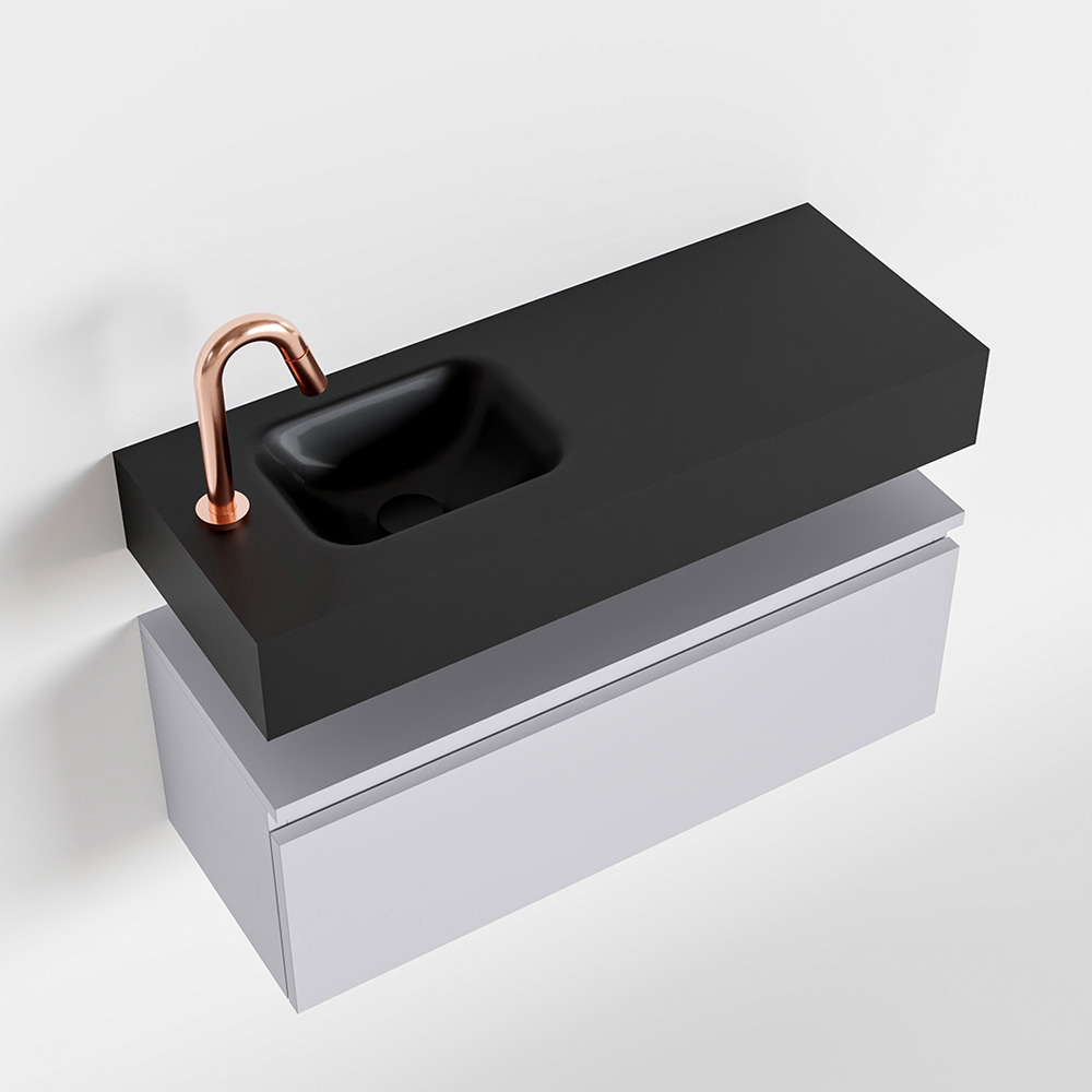 MONDIAZ ANDOR 80cm toiletmeubel cale. LEX 80cm wastafel urban positie links. Met 1 kraangat - Afbeelding 4