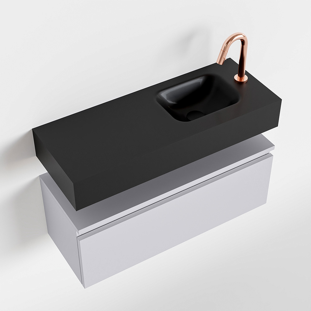 MONDIAZ ANDOR 80cm toiletmeubel cale. LEX 80cm wastafel urban positie rechts. Met 1 kraangat - Afbeelding 4