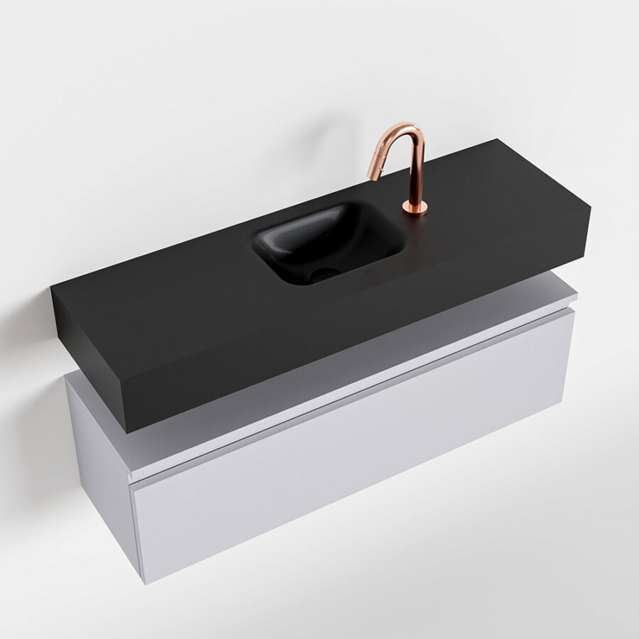 MONDIAZ ANDOR 100cm toiletmeubel cale. LEX 100cm wastafel urban positie midden. Met 1 kraangat - Afbeelding 4