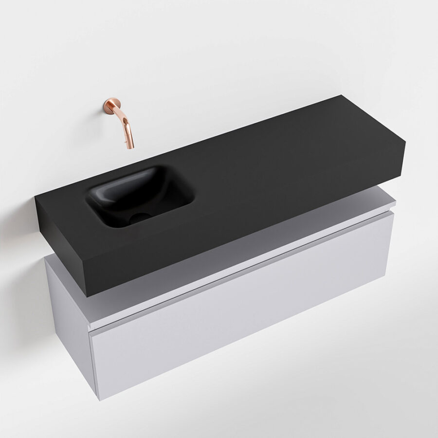 MONDIAZ ANDOR 100cm toiletmeubel cale. LEX 100cm wastafel urban positie links. Zonder kraangat - Afbeelding 4