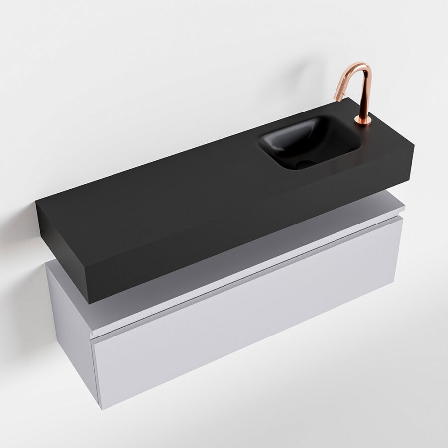 MONDIAZ ANDOR 100cm toiletmeubel cale. LEX 100cm wastafel urban positie rechts. Met 1 kraangat - Afbeelding 4