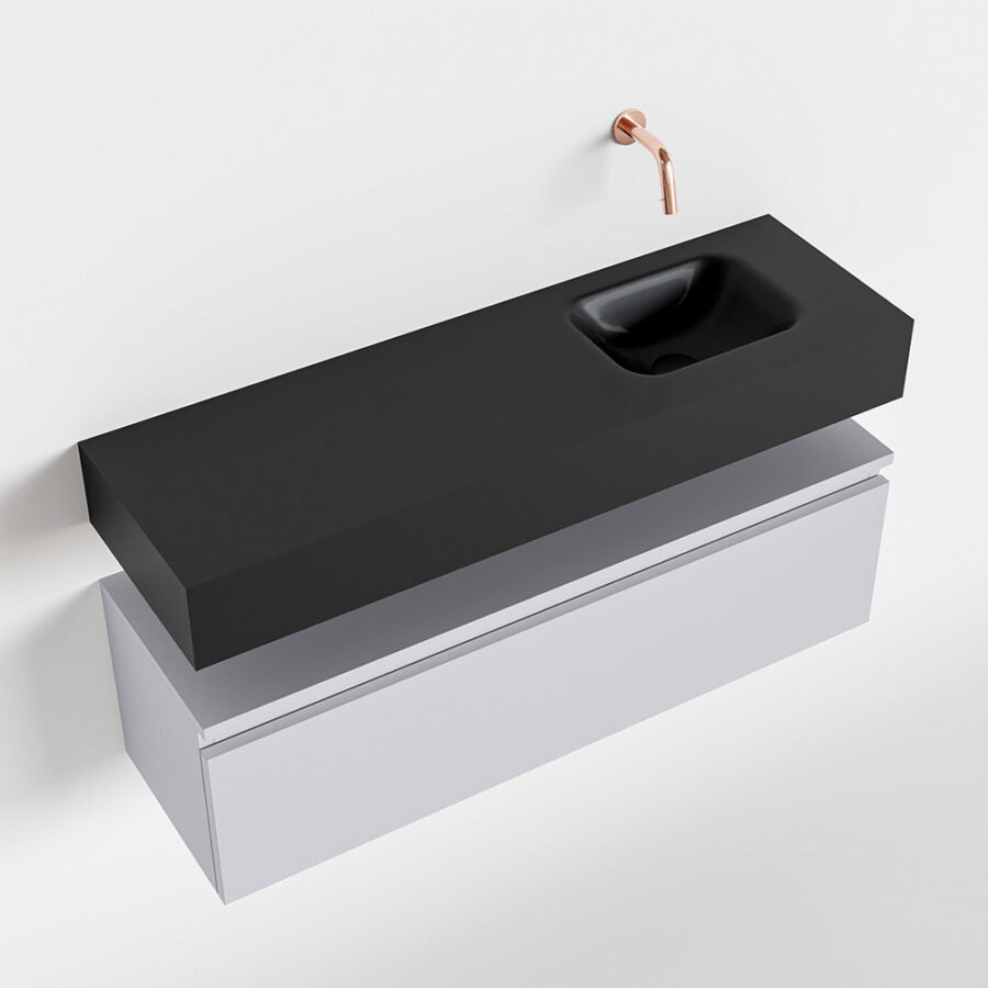 MONDIAZ ANDOR 100cm toiletmeubel cale. LEX 100cm wastafel urban positie rechts. Zonder kraangat - Afbeelding 4