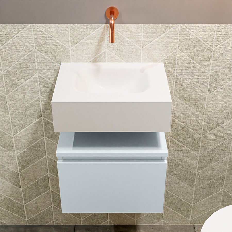 MONDIAZ ANDOR 40cm toiletmeubel cale. LEX 40cm wastafel talc positie midden. Zonder kraangat - Afbeelding 3