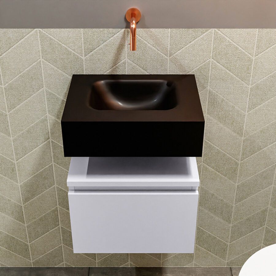 MONDIAZ ANDOR 40cm toiletmeubel cale. LEX 40cm wastafel urban positie midden. Zonder kraangat - Afbeelding 3