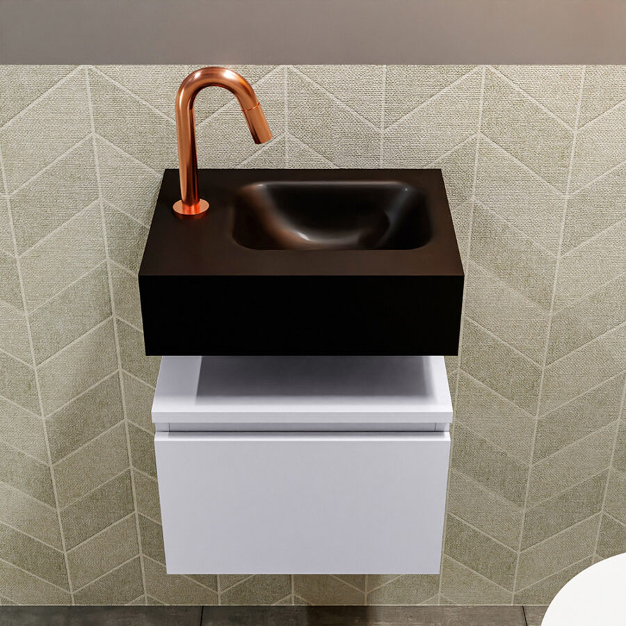 MONDIAZ ANDOR 40cm toiletmeubel cale. LEX 40cm wastafel urban positie rechts. Met 1 kraangat - Afbeelding 3
