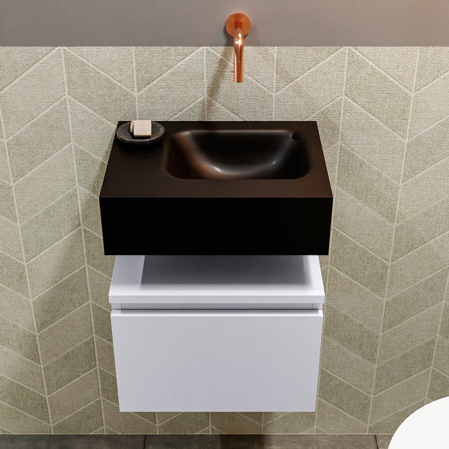 MONDIAZ ANDOR 40cm toiletmeubel cale. LEX 40cm wastafel urban positie rechts. Zonder kraangat - Afbeelding 3