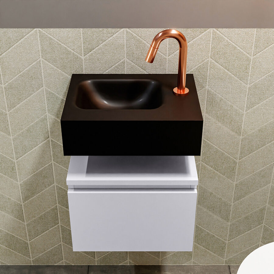 MONDIAZ ANDOR 40cm toiletmeubel cale. LEX 40cm wastafel urban positie links. Met 1 kraangat - Afbeelding 3