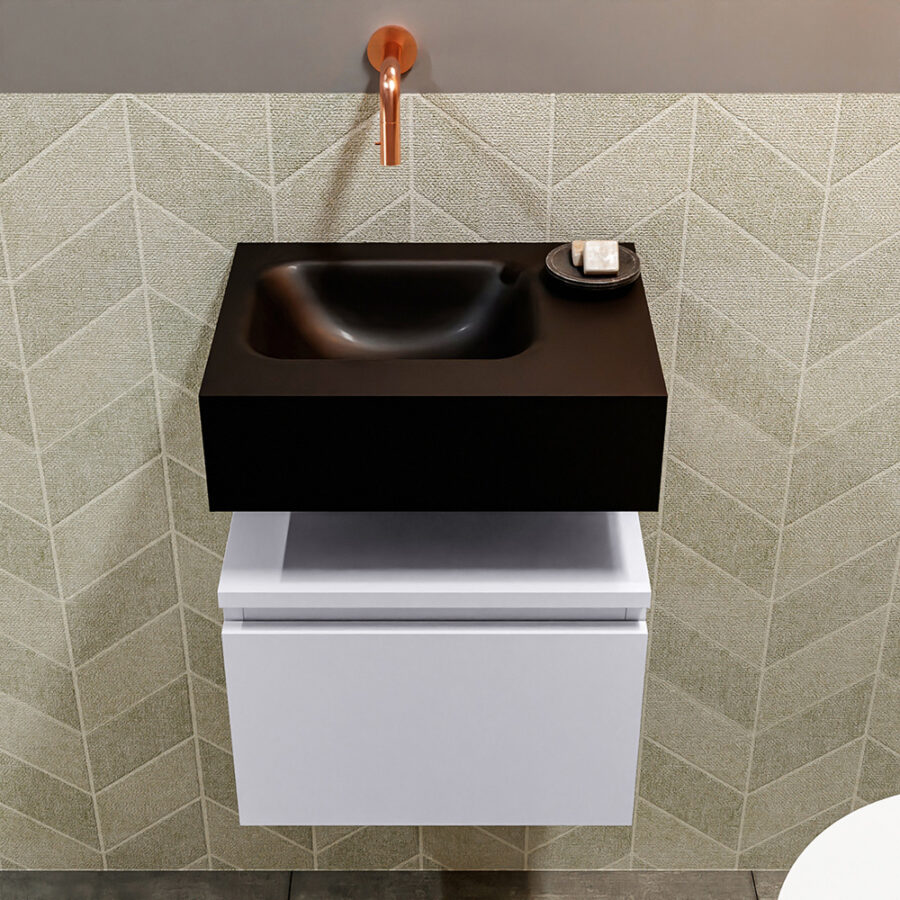 MONDIAZ ANDOR 40cm toiletmeubel cale. LEX 40cm wastafel urban positie links. Zonder kraangat - Afbeelding 3