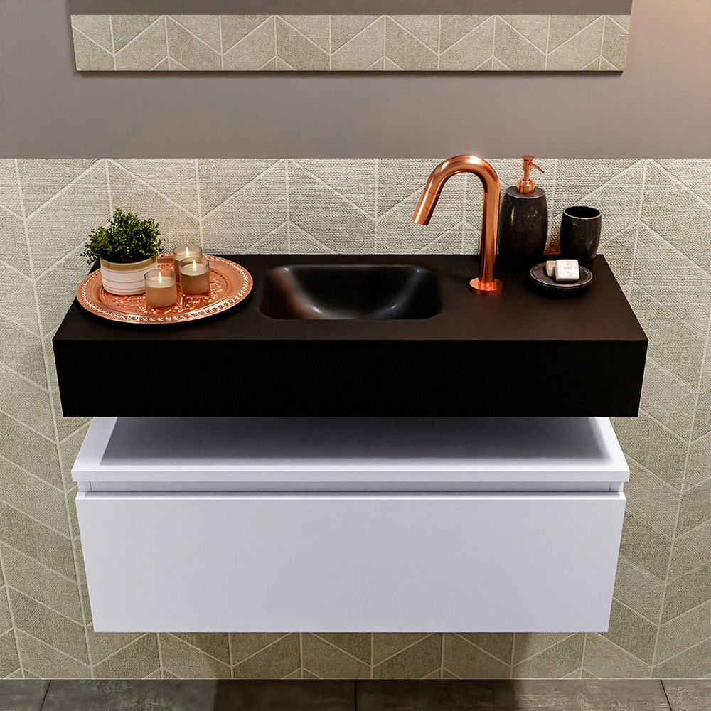 MONDIAZ ANDOR 80cm toiletmeubel cale. LEX 80cm wastafel urban positie midden. Met 1 kraangat - Afbeelding 3