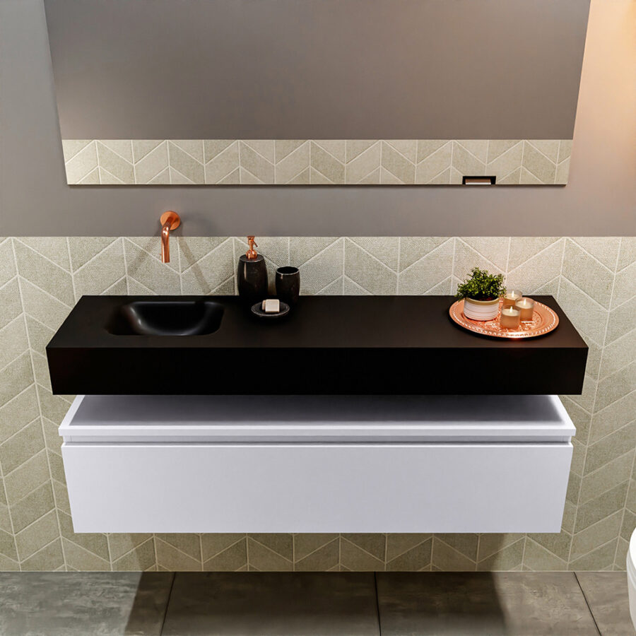 MONDIAZ ANDOR 120cm toiletmeubel cale. LEX 120cm wastafel urban positie links. Zonder kraangat - Afbeelding 3