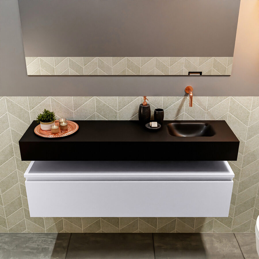 MONDIAZ ANDOR 120cm toiletmeubel cale. LEX 120cm wastafel urban positie rechts. Zonder kraangat - Afbeelding 3