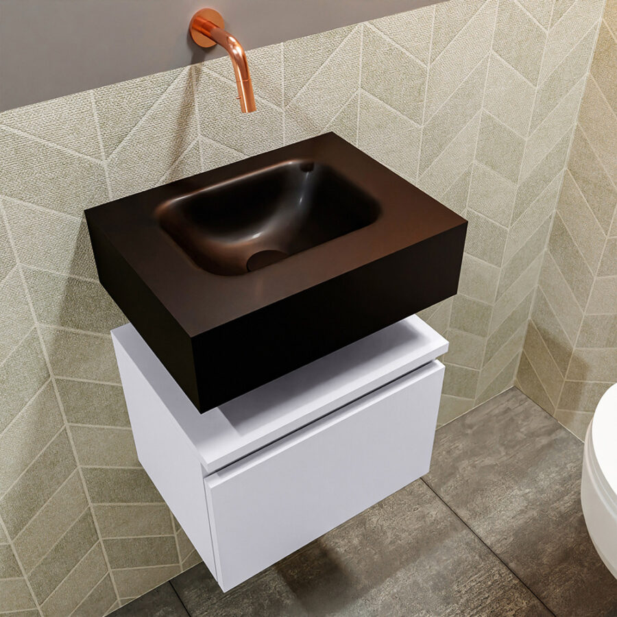 MONDIAZ ANDOR 40cm toiletmeubel cale. LEX 40cm wastafel urban positie midden. Zonder kraangat - Afbeelding 2