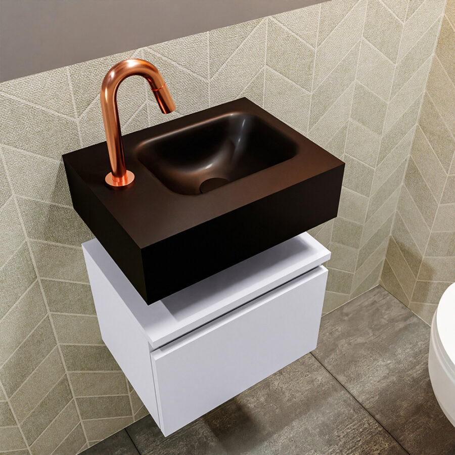MONDIAZ ANDOR 40cm toiletmeubel cale. LEX 40cm wastafel urban positie rechts. Met 1 kraangat - Afbeelding 2