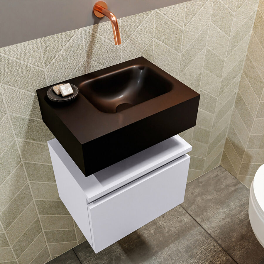 MONDIAZ ANDOR 40cm toiletmeubel cale. LEX 40cm wastafel urban positie rechts. Zonder kraangat - Afbeelding 2