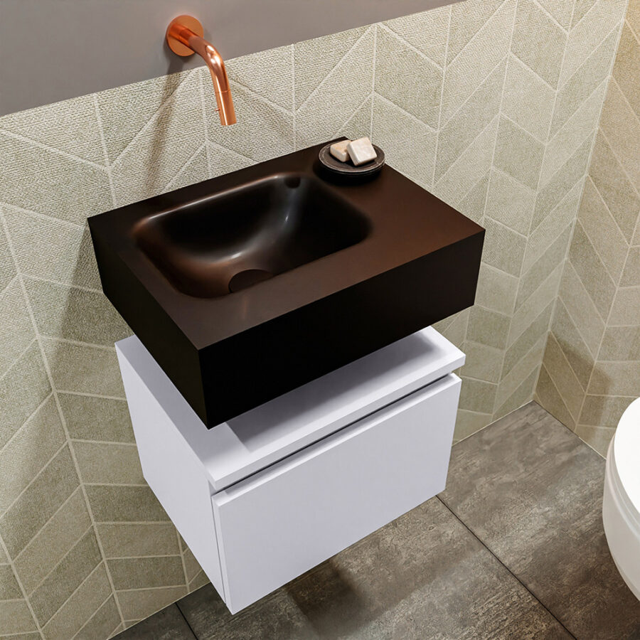 MONDIAZ ANDOR 40cm toiletmeubel cale. LEX 40cm wastafel urban positie links. Zonder kraangat - Afbeelding 2