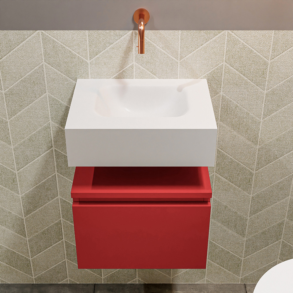 MONDIAZ ANDOR 40cm toiletmeubel fire. LEX 40cm wastafel talc positie midden. Zonder kraangat - Afbeelding 3