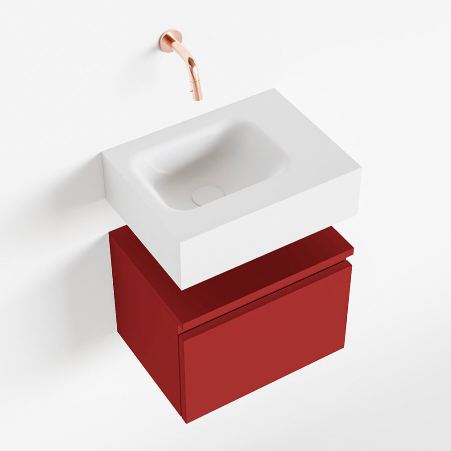 MONDIAZ ANDOR 40cm toiletmeubel fire. LEX 40cm wastafel talc positie links. Zonder kraangat - Afbeelding 4