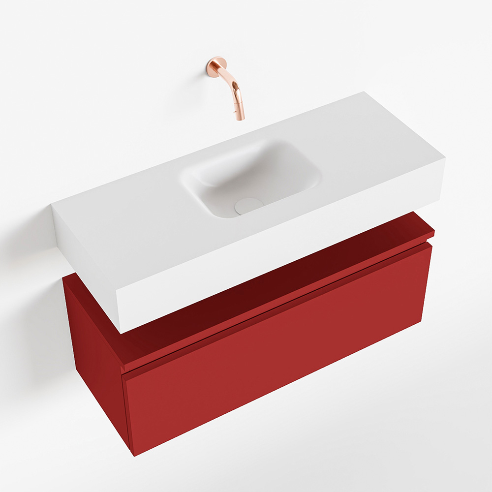 MONDIAZ ANDOR 80cm toiletmeubel fire. LEX 80cm wastafel talc positie midden. Zonder kraangat - Afbeelding 4