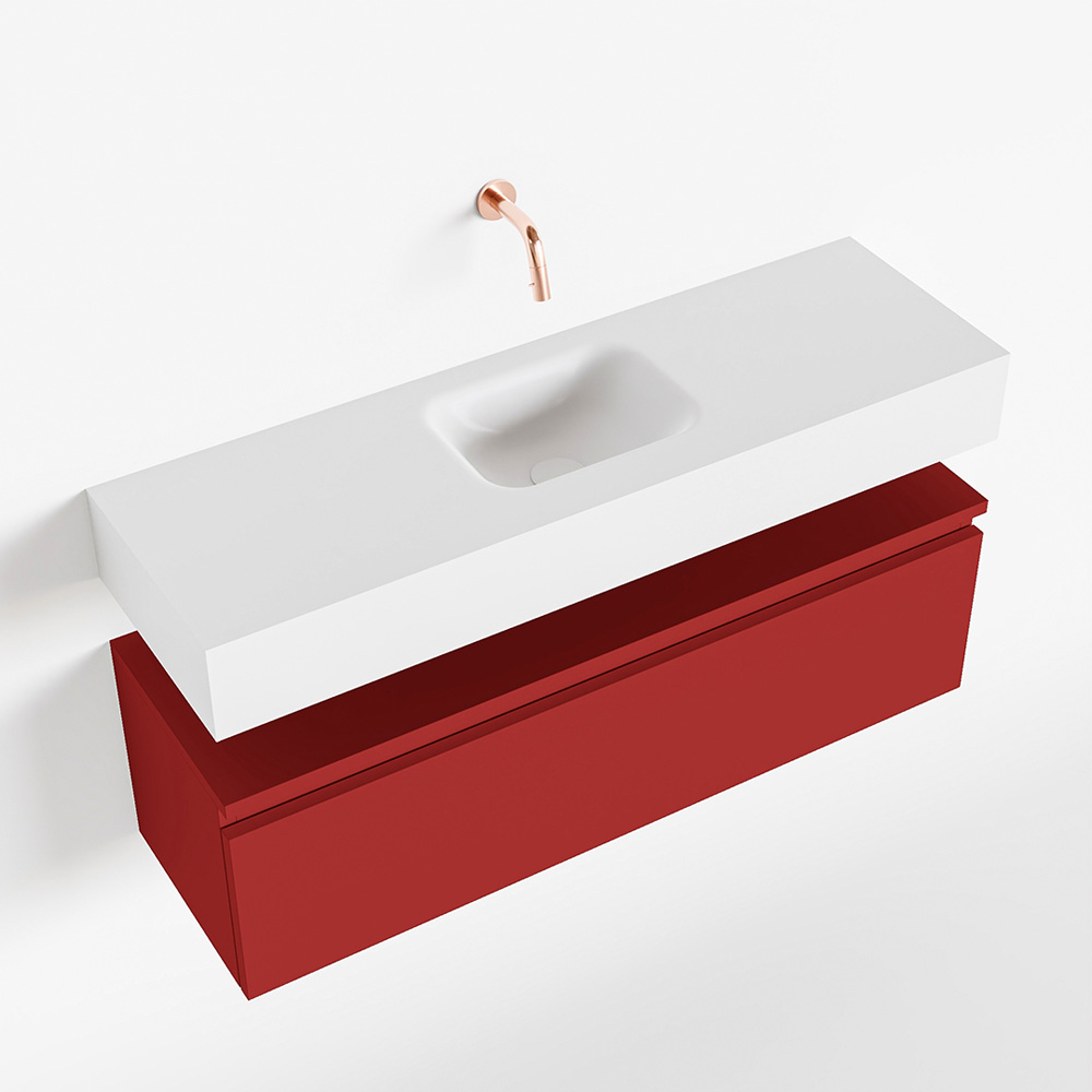 MONDIAZ ANDOR 100cm toiletmeubel fire. LEX 100cm wastafel talc positie midden. Zonder kraangat - Afbeelding 4