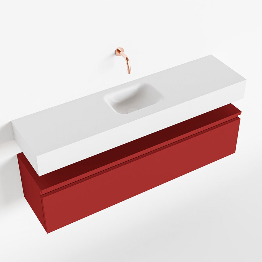 MONDIAZ ANDOR 120cm toiletmeubel fire. LEX 120cm wastafel talc positie midden. Zonder kraangat - Afbeelding 4