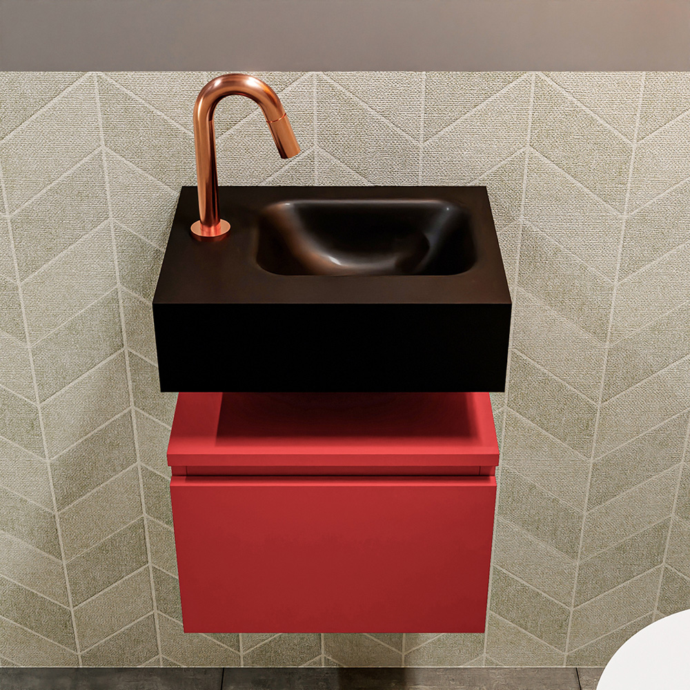 MONDIAZ ANDOR 40cm toiletmeubel fire. LEX 40cm wastafel urban positie rechts. Met 1 kraangat - Afbeelding 3