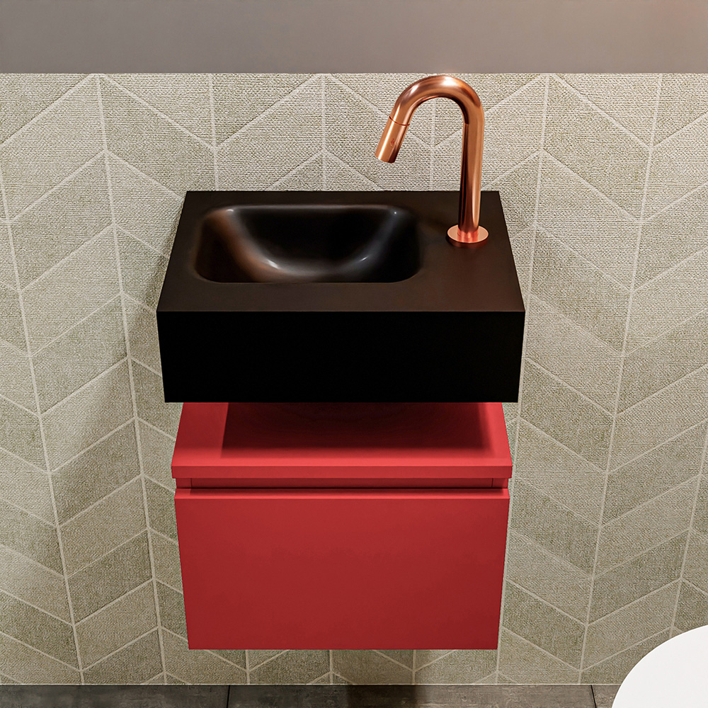 MONDIAZ ANDOR 40cm toiletmeubel fire. LEX 40cm wastafel urban positie links. Met 1 kraangat - Afbeelding 3