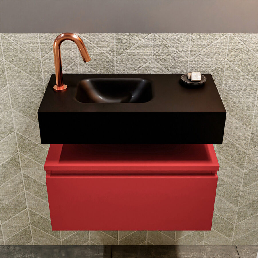 MONDIAZ ANDOR 60cm toiletmeubel fire. LEX 60cm wastafel urban positie links. Met 1 kraangat - Afbeelding 3