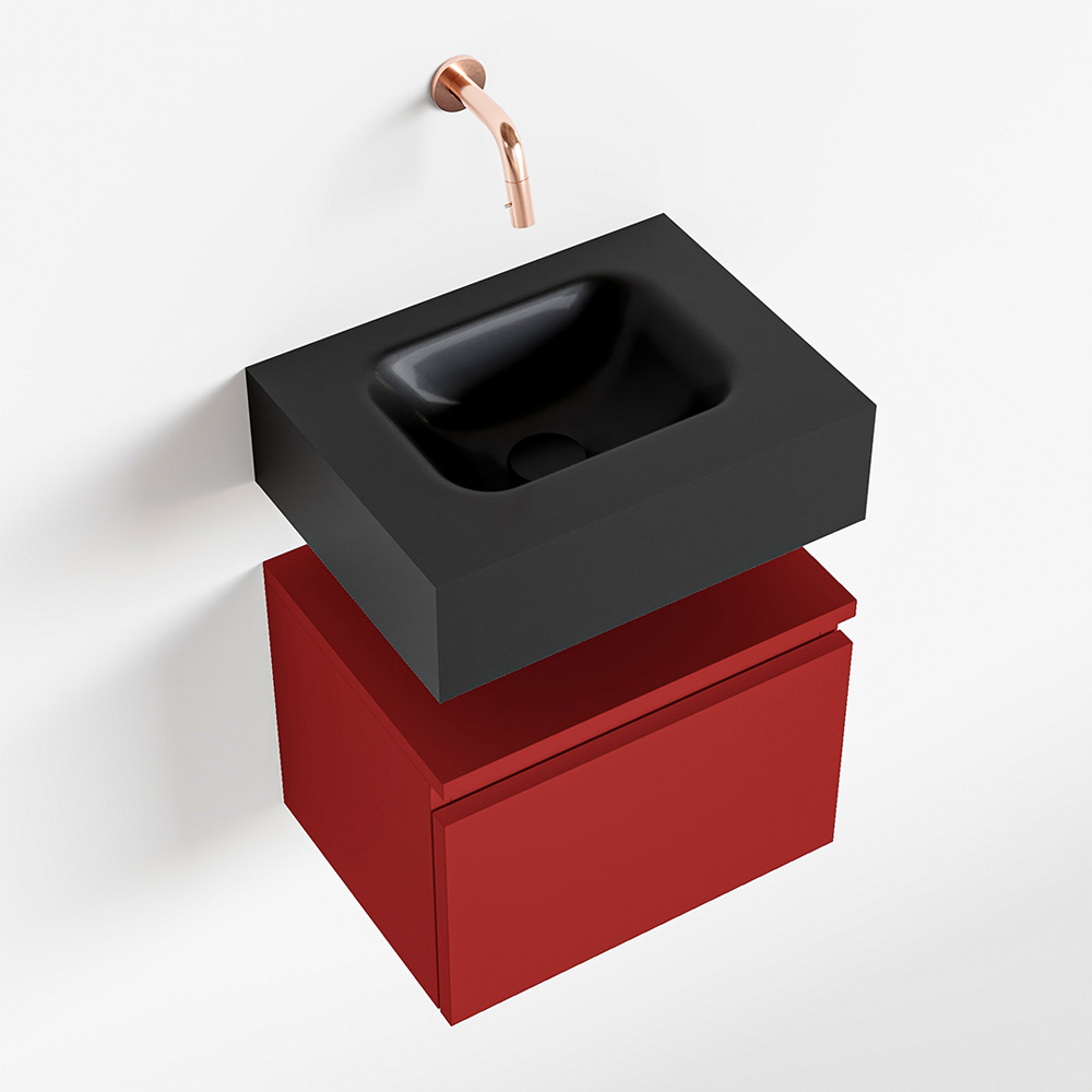 MONDIAZ ANDOR 40cm toiletmeubel fire. LEX 40cm wastafel urban positie midden. Zonder kraangat - Afbeelding 4