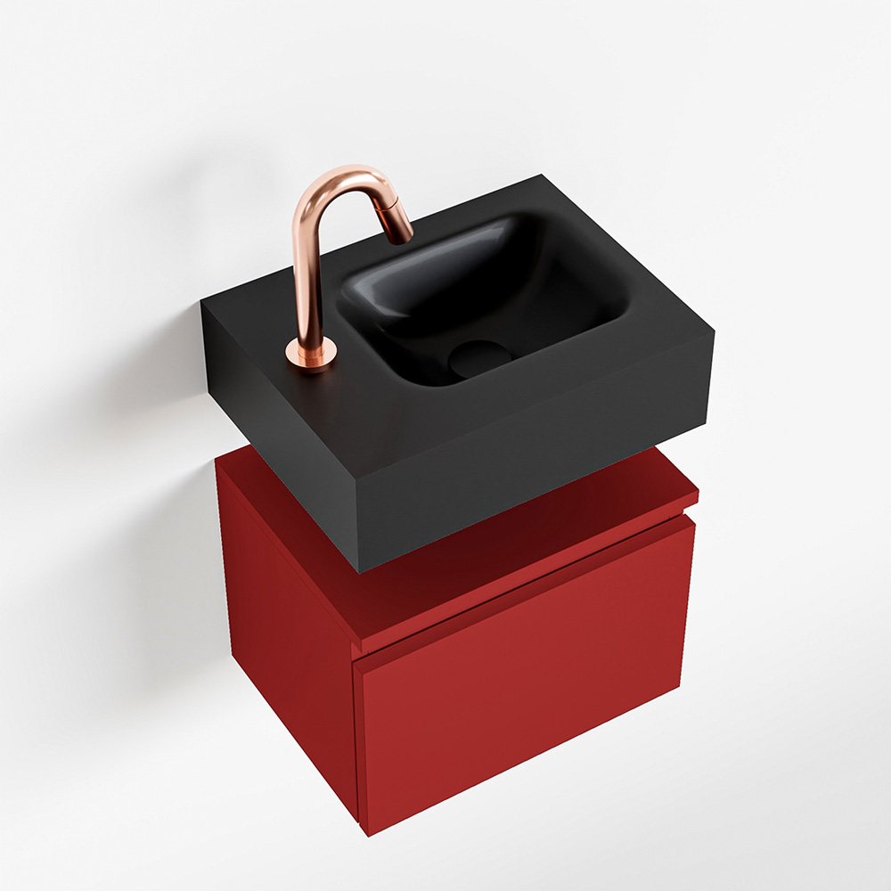 MONDIAZ ANDOR 40cm toiletmeubel fire. LEX 40cm wastafel urban positie rechts. Met 1 kraangat - Afbeelding 4