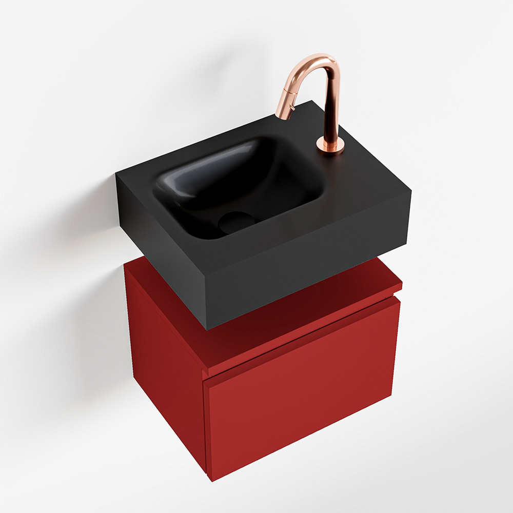 MONDIAZ ANDOR 40cm toiletmeubel fire. LEX 40cm wastafel urban positie links. Met 1 kraangat - Afbeelding 4