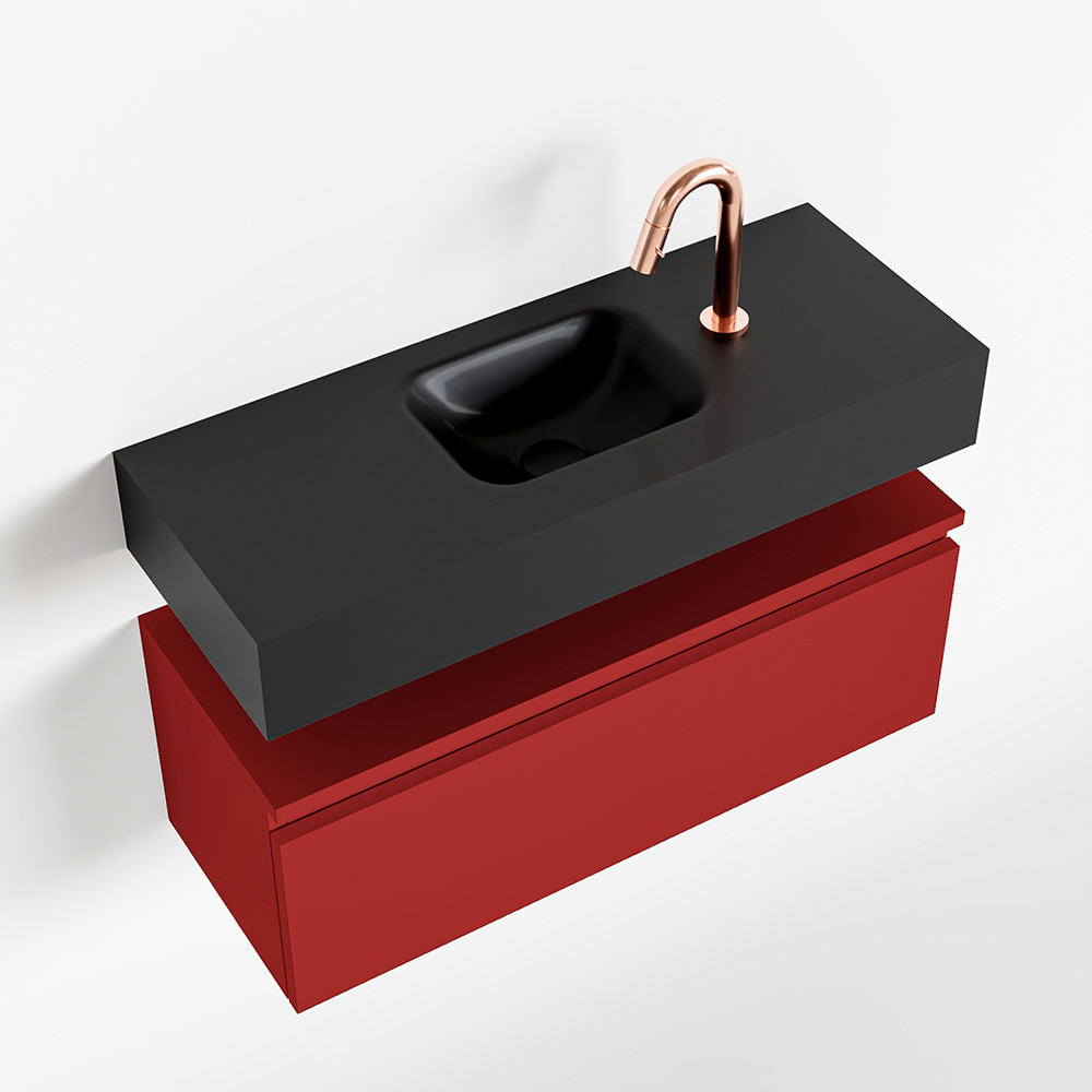 MONDIAZ ANDOR 80cm toiletmeubel fire. LEX 80cm wastafel urban positie midden. Met 1 kraangat - Afbeelding 4