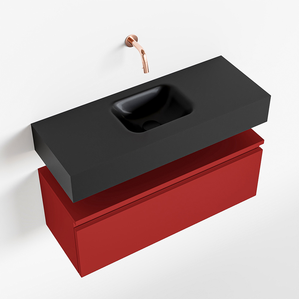 MONDIAZ ANDOR 80cm toiletmeubel fire. LEX 80cm wastafel urban positie midden. Zonder kraangat - Afbeelding 4