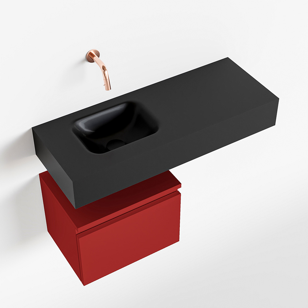 MONDIAZ ANDOR 40cm toiletmeubel fire. LEX 80cm wastafel urban positie links. Zonder kraangat - Afbeelding 4