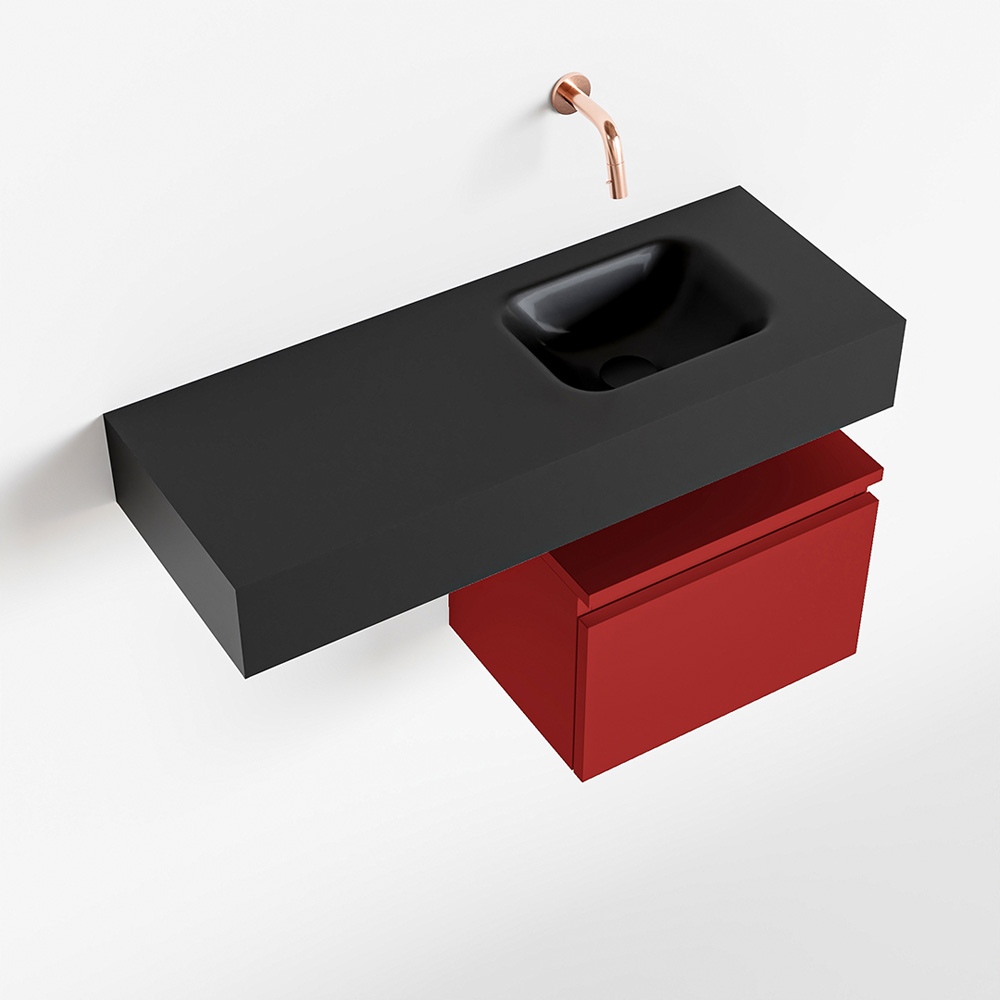 MONDIAZ ANDOR 40cm toiletmeubel fire. LEX 80cm wastafel urban positie rechts. Zonder kraangat - Afbeelding 4