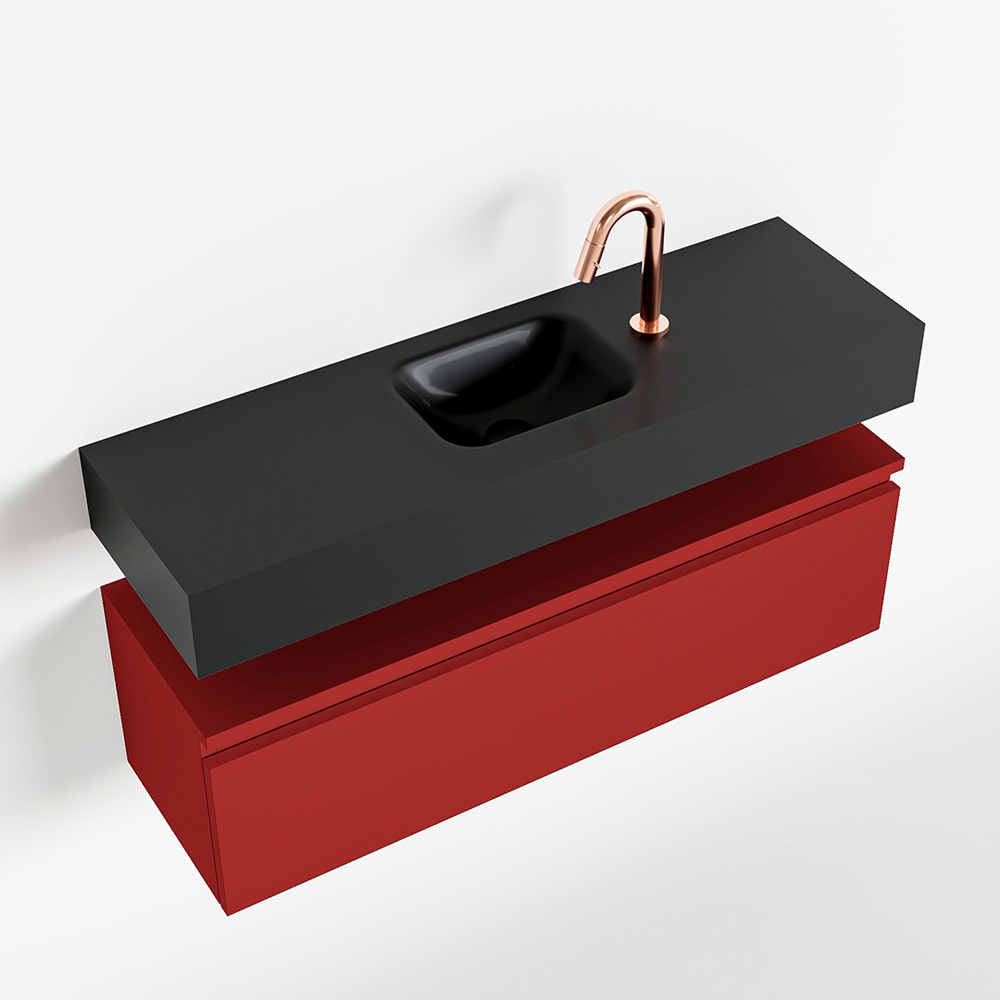 MONDIAZ ANDOR 100cm toiletmeubel fire. LEX 100cm wastafel urban positie midden. Met 1 kraangat - Afbeelding 4