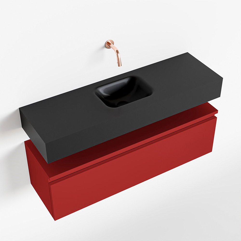 MONDIAZ ANDOR 100cm toiletmeubel fire. LEX 100cm wastafel urban positie midden. Zonder kraangat - Afbeelding 4