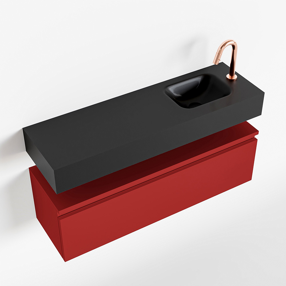 MONDIAZ ANDOR 100cm toiletmeubel fire. LEX 100cm wastafel urban positie rechts. Met 1 kraangat - Afbeelding 4