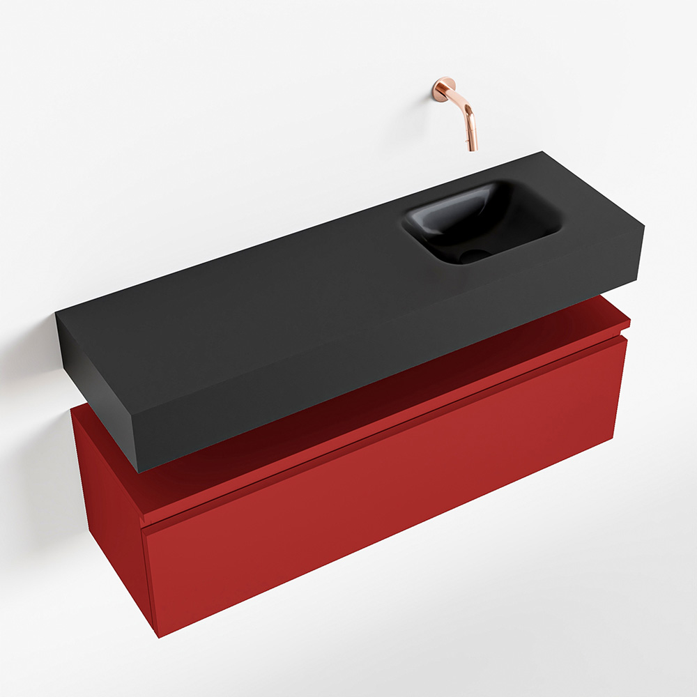 MONDIAZ ANDOR 100cm toiletmeubel fire. LEX 100cm wastafel urban positie rechts. Zonder kraangat - Afbeelding 4