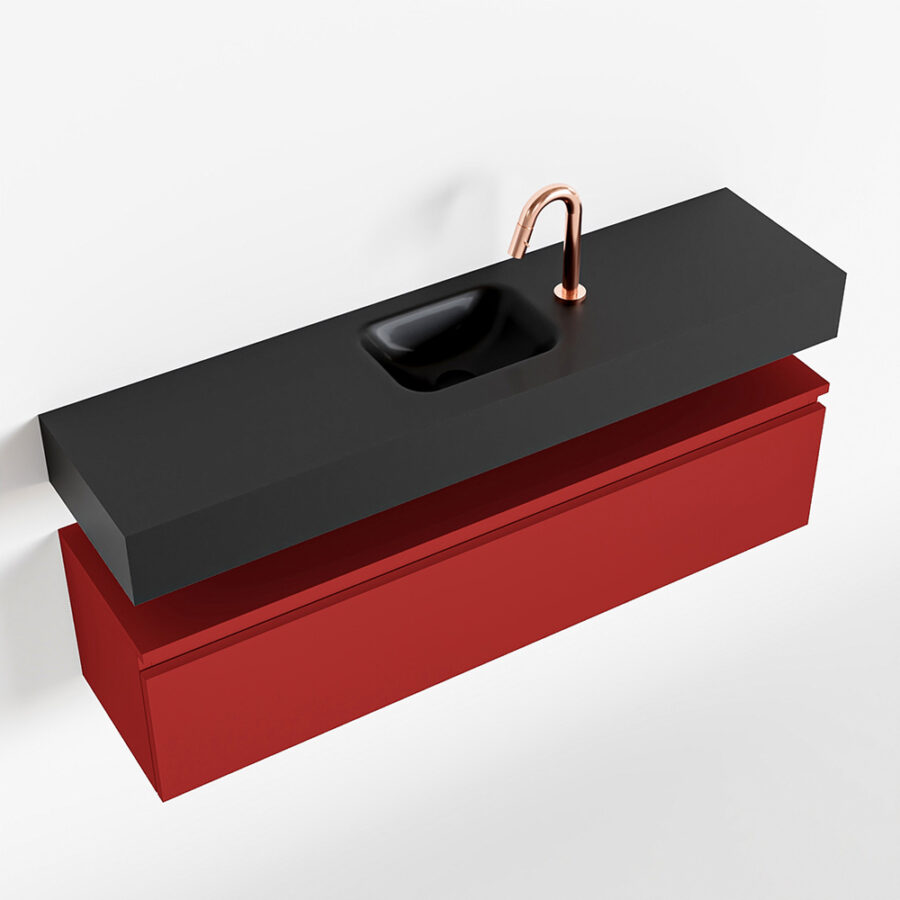 MONDIAZ ANDOR 120cm toiletmeubel fire. LEX 120cm wastafel urban positie midden. Met 1 kraangat - Afbeelding 4