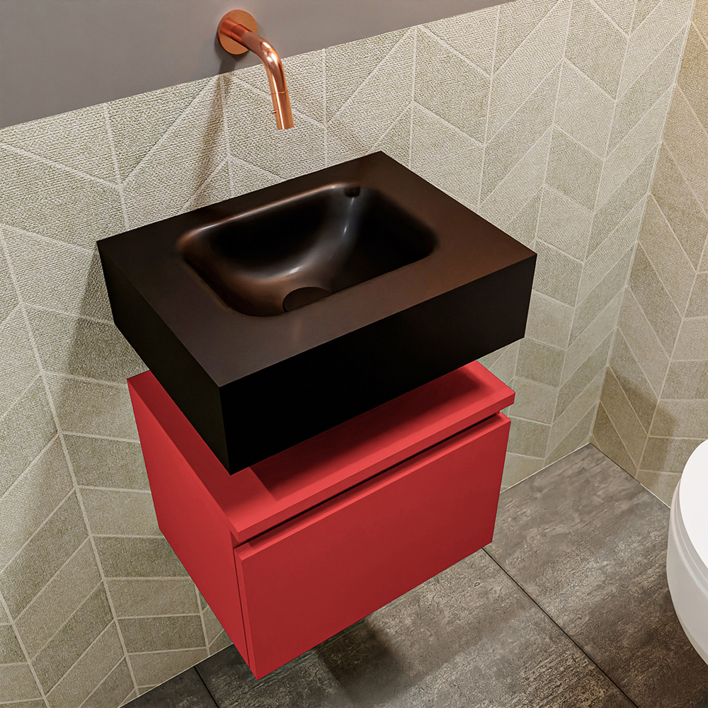 MONDIAZ ANDOR 40cm toiletmeubel fire. LEX 40cm wastafel urban positie midden. Zonder kraangat - Afbeelding 2