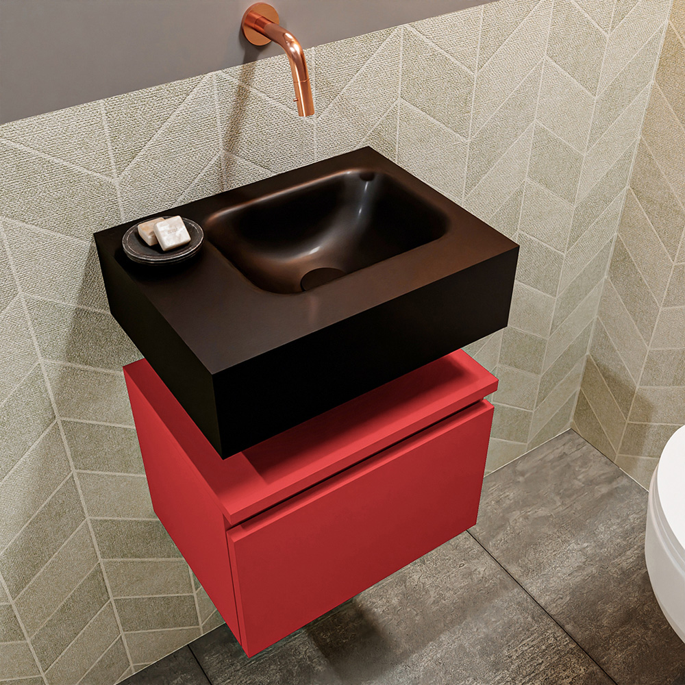 MONDIAZ ANDOR 40cm toiletmeubel fire. LEX 40cm wastafel urban positie rechts. Zonder kraangat - Afbeelding 2