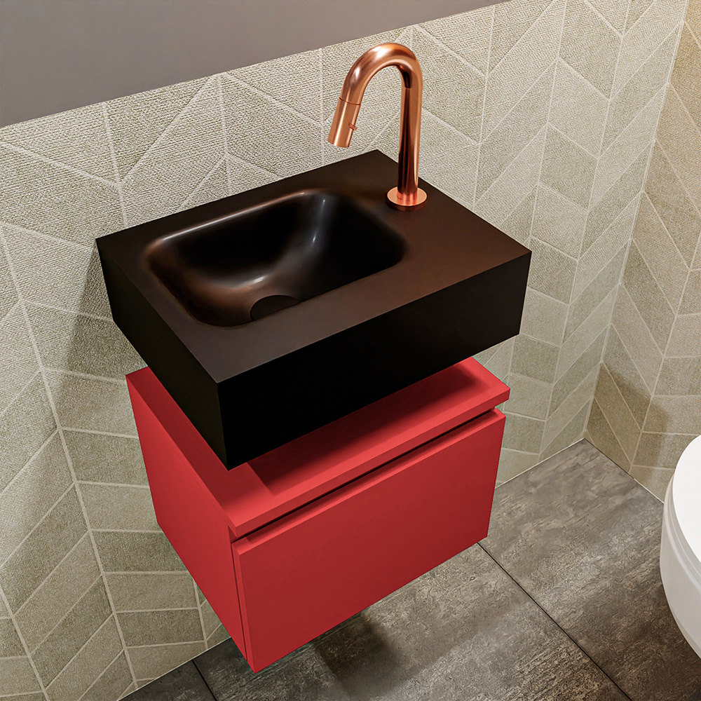 MONDIAZ ANDOR 40cm toiletmeubel fire. LEX 40cm wastafel urban positie links. Met 1 kraangat - Afbeelding 2