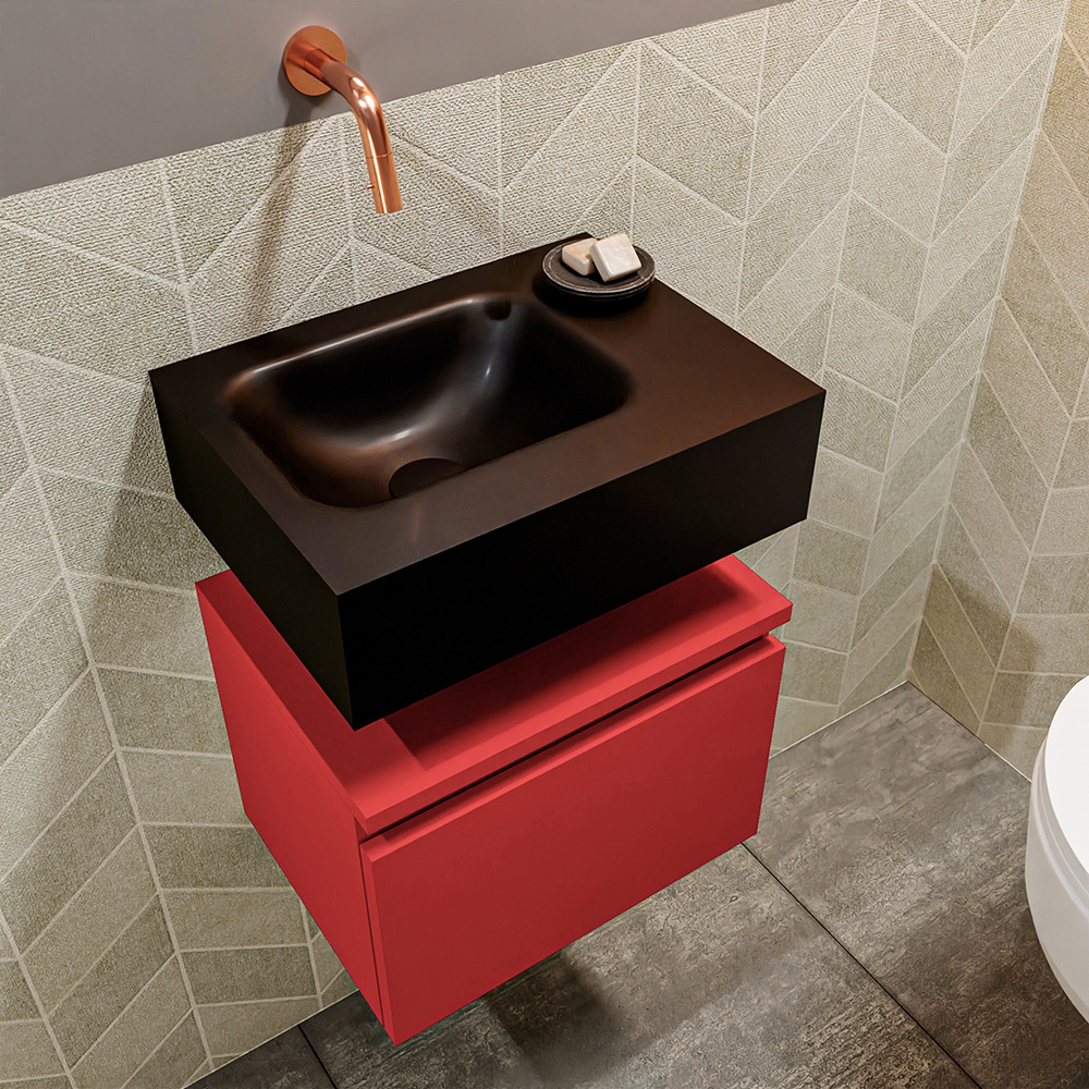 MONDIAZ ANDOR 40cm toiletmeubel fire. LEX 40cm wastafel urban positie links. Zonder kraangat - Afbeelding 2