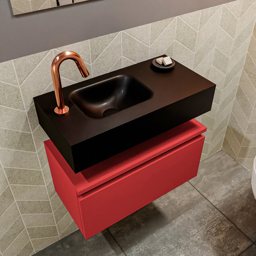 MONDIAZ ANDOR 60cm toiletmeubel fire. LEX 60cm wastafel urban positie links. Met 1 kraangat - Afbeelding 2