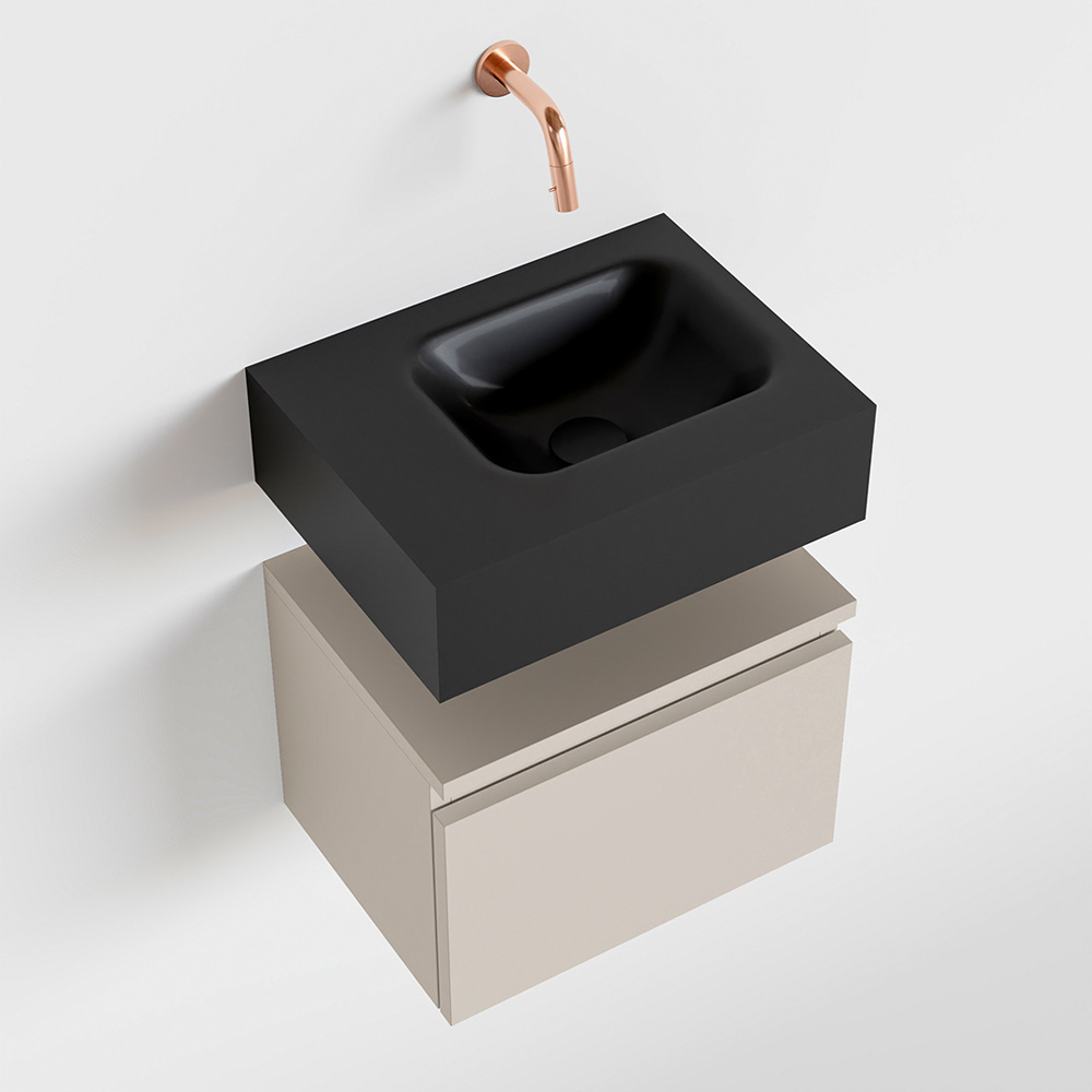 MONDIAZ ANDOR 40cm toiletmeubel linen. LEX 40cm wastafel urban positie rechts. Zonder kraangat - Afbeelding 4