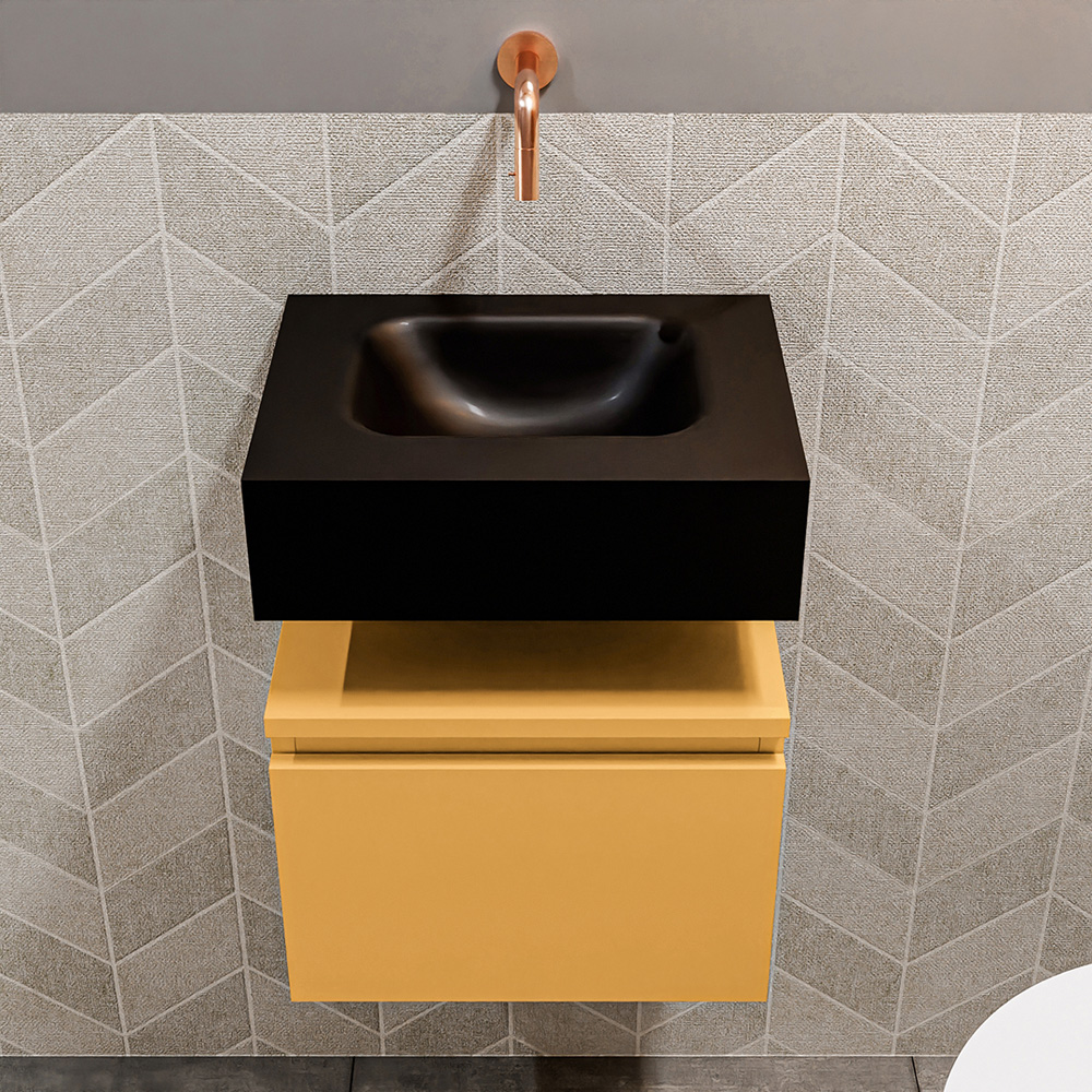 MONDIAZ ANDOR 40cm toiletmeubel ocher. LEX 40cm wastafel urban positie midden. Zonder kraangat - Afbeelding 3